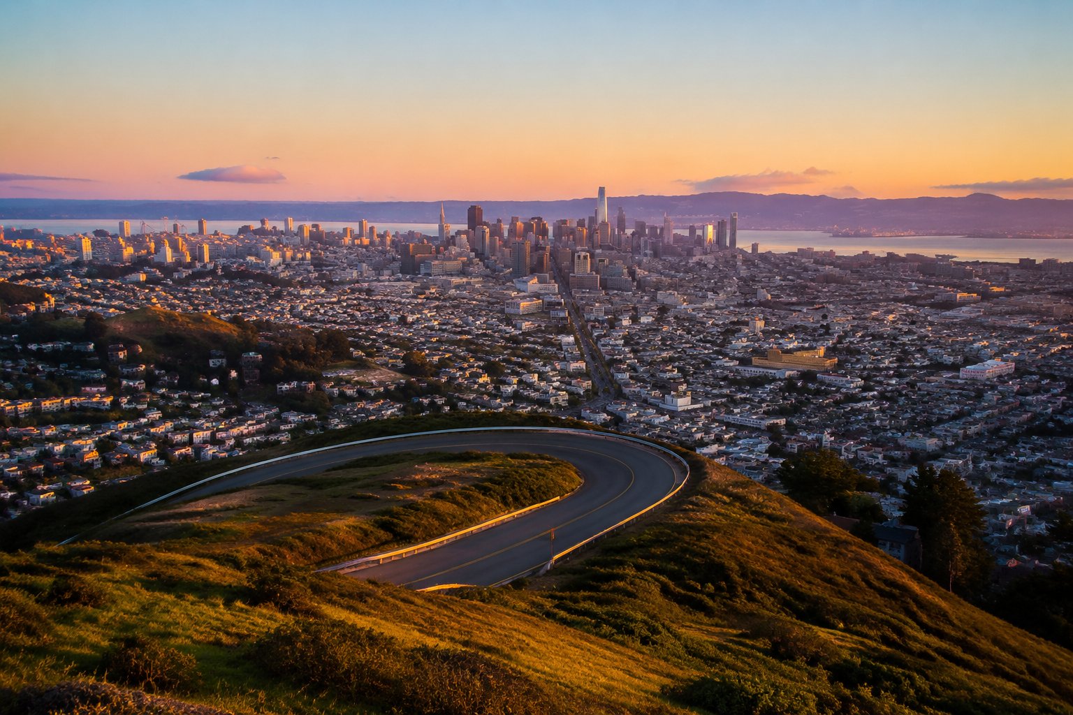 Chasing the Golden Horizon in Twin Peaks, San Francisco, USA