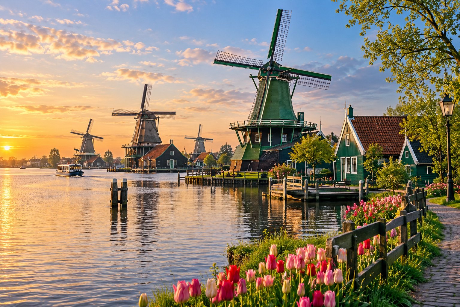 Zaanse Schans, Zaandam/Netherlands: Where Windmills Whisper Across the Dutch Countryside